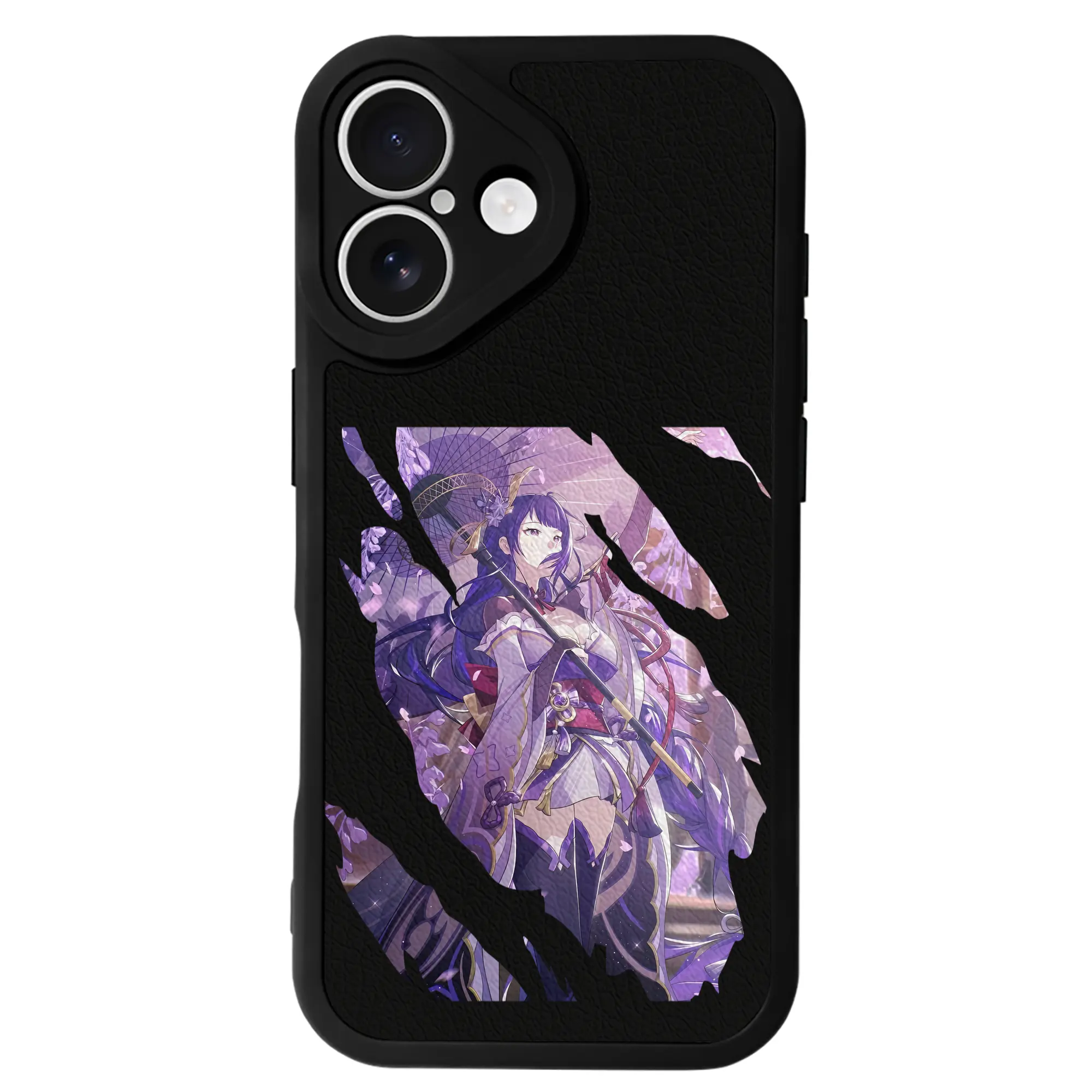 原 神 グッズ 雷電将軍 - IPhone 16シリーズ対応 ・ シリコンスマホケース ・ レザー調 ・ 高精度フィット ・ 耐衝撃 ・ ワイヤレス充電対応 ・ 精密カット